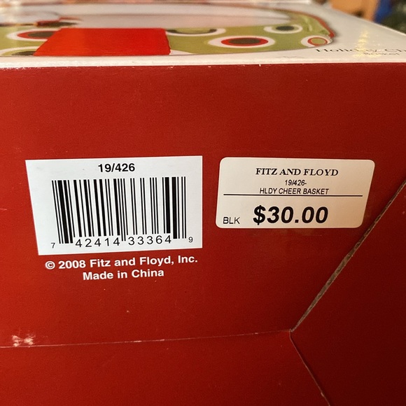 NWOT still in box! Fitz and Floyd holiday cheer basket - Picture 5 of 5
